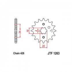 SGR 542120014 - PIGNONE YAMAHA (428) 14 D