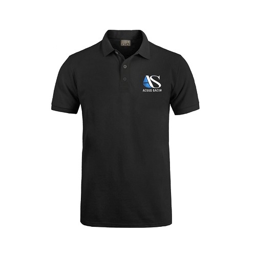 ACSUD 990013A - POLO NOIR MANCHES COURTES TAILLE M BRODERIE ACSUD SACIM