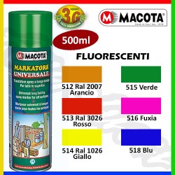 MACOTA 04518 - MARKATORE MARCATORE SPRAY CON VALVOLA 360° BLU FLUORES. 500ML.