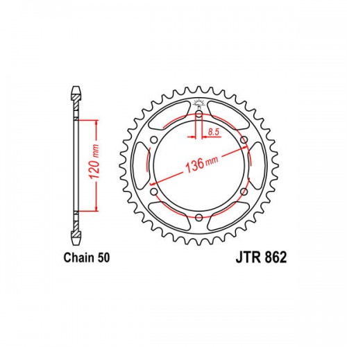 SGR 541250438 - CORONA ACCIAIO YAMAHA (530) 38 D