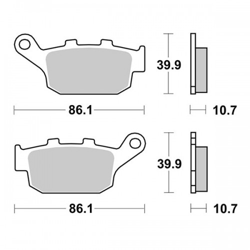 SGR 656161HM - COPPIA PASTICCHE FRENO HM HONDA-SUZUKI-GUZZI