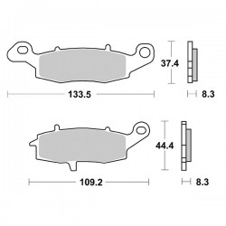 SGR 656704SP - COPPIA PASTICCHE FRENO SP KAWASKI-SUZUKI