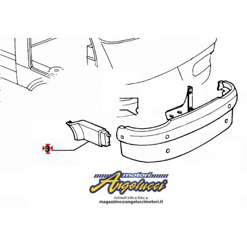 PIAGGIO 261386 - ELEMENTO PARAURTI ANTERIORE LATERALE DX APE POKER 