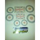 PIAGGIO 605138M004 - KIT SERIE ADESIVI DECALCO VESPA 10 PZ LX S SUPER FLAG UK BANDIERA INGHILETRRA