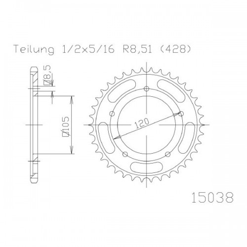 SGR 540153856 - CORONA ACCIAIO SACHS (428) 56 D