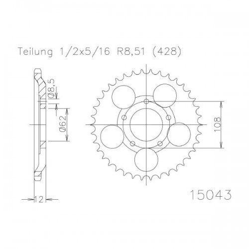 SGR 540154351 - CORONA ACCIAIO SACHS (428) 51 D