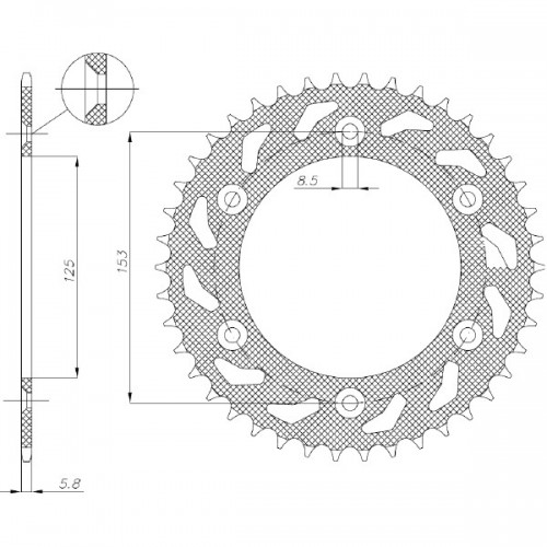 SGR 541021249 - CORONA ACCIAIO HONDA (520) 49 D