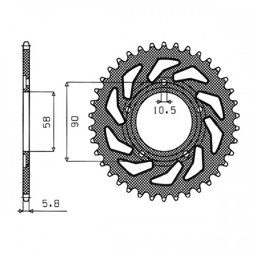 SGR 541021535 - CORONA ACCIAIO HONDA (520) 35 D