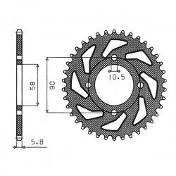 SGR 541022139 - CORONA ACCIAIO HONDA (520) 39 D