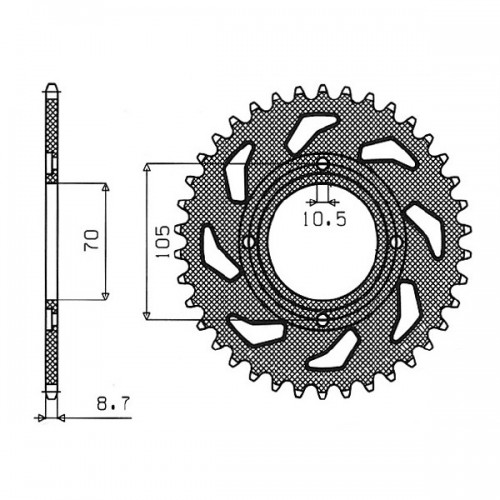 SGR 541040138 - CORONA ACCIAIO HONDA (530) 38 D