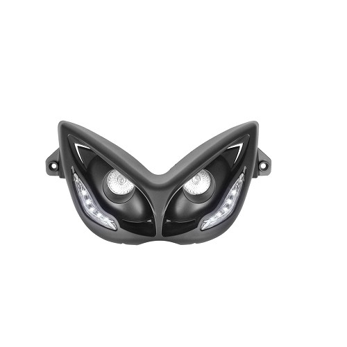 ACSUD 201303A - MASCHERA 2 FARI ALOGENI + FILA LEDS NITRO NERA