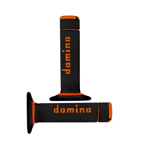 ACSUD 343910A - COPPIA MANOPOLE DOMINO CROSS BI-COMPOSITE NERO/ARANCIO