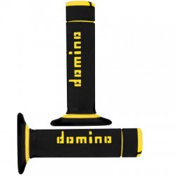 ACSUD 343910D - COPPIA MANOPOLE DOMINO CROSS BI-COMPOSITE NERO/GIALLO